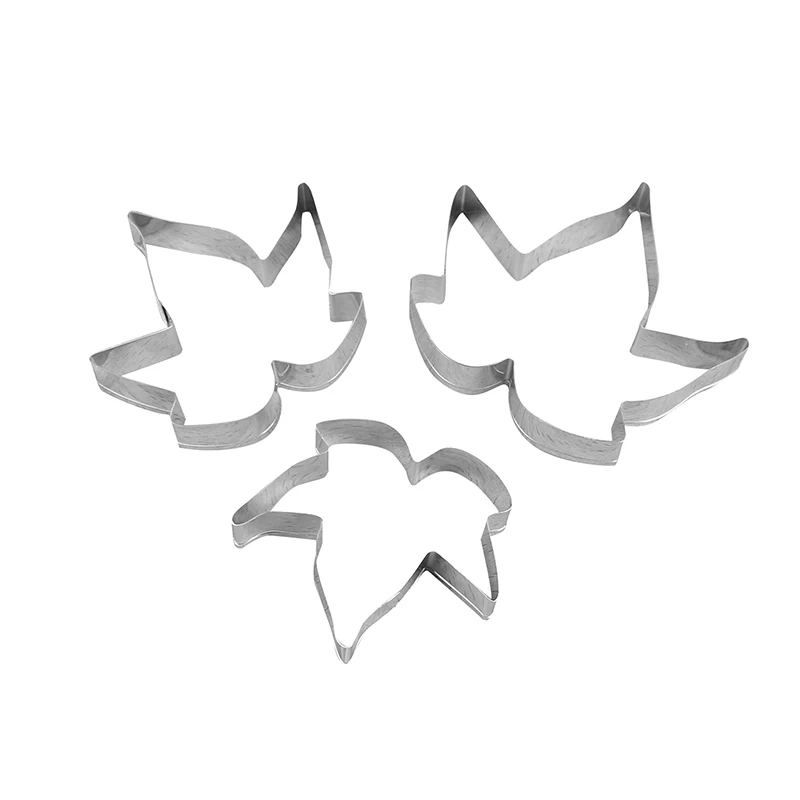 3Pcs/set Stainless Steel Kitchen Leaf Mold Fondant Cake Decor Tools Stainless Steel Baking Mold Pastry Baking Mold Cookie Cutter