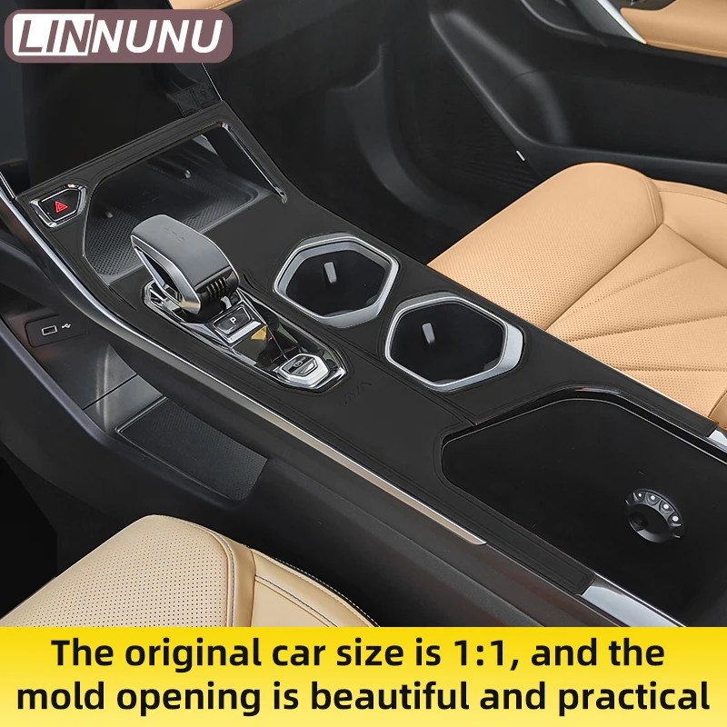 LINNUNU For GEELY Boyue L Atlas II 2023-24 Interior Center Console gear shift panel Leather Protect Pad Door Groove Mat Starray