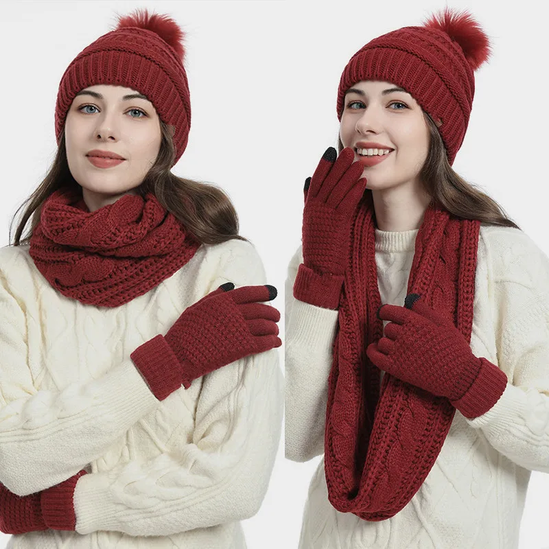 ensemble-d’hiver-tricote-pour-femmes-comprenant-4-pieces-bonnet-a-pompons-echarpe-gants-compatibles-avec-les-ecrans-tactiles-chaussettes-thermiques-bonnet-epais-en-acrylique-pour-l’exterieur