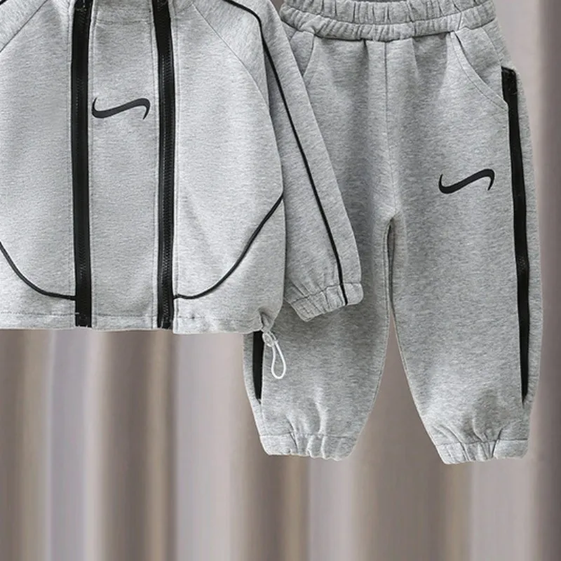 Boys Coat +Pants Kids Sets Tracksuit 2PCS/Set 2023 Graceful Spring Autumn Cotton Outfits Jogging Suit Children Clothing