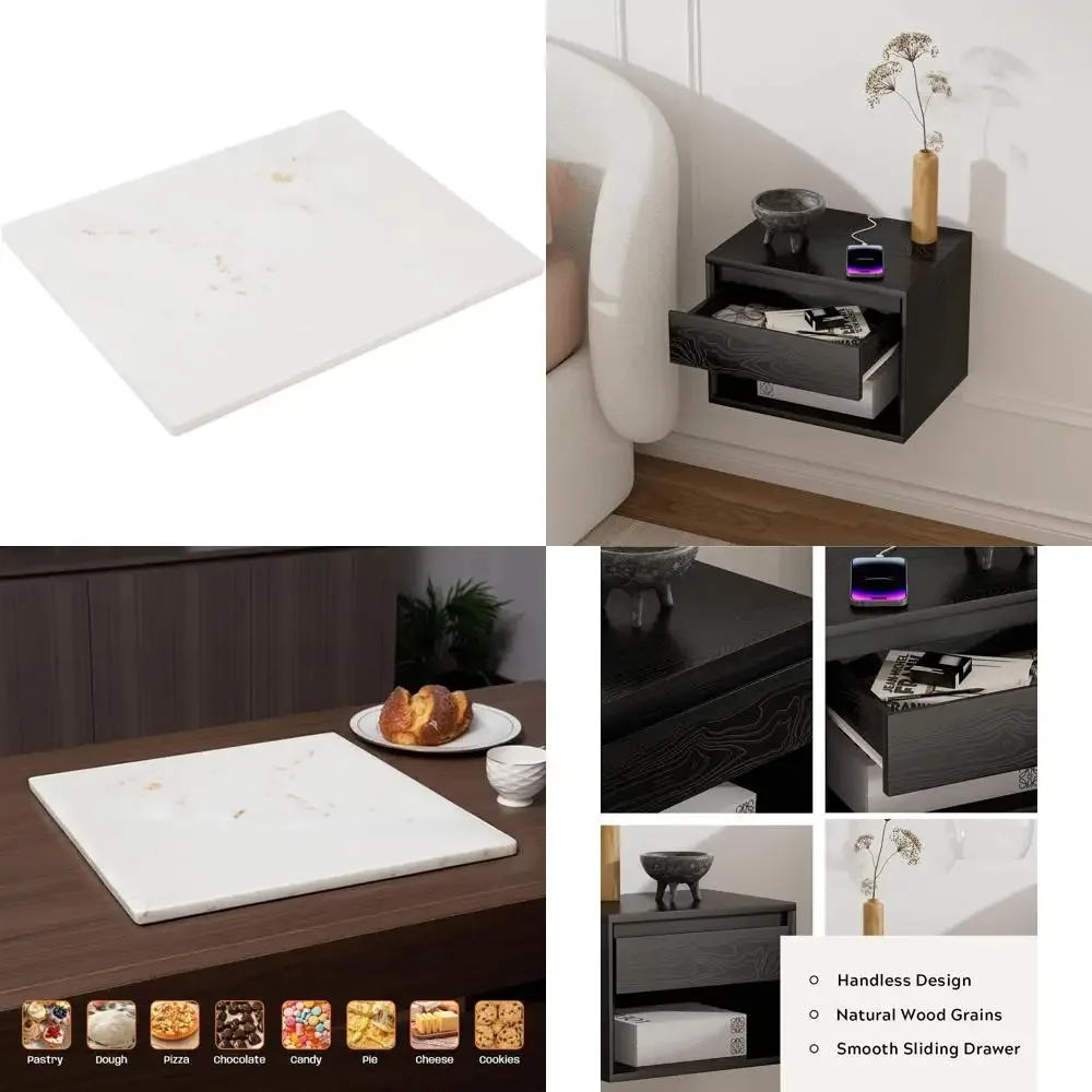 

Large 16x20 Inch Marble Slab Pastry Board for Baking, Cheese, Charcuterie, Chocolate with Non-Slip Feet