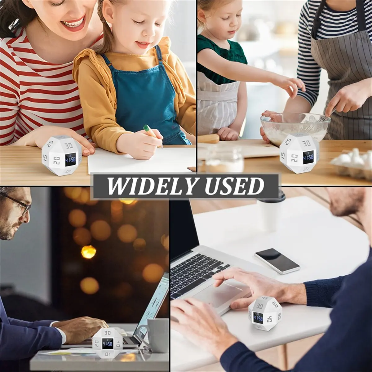 2026 New Rotating Timer with Small Screen 3 Modes 11 Preset Times Productivity Flip Timer for Classroom, Cooking, Baking & Study