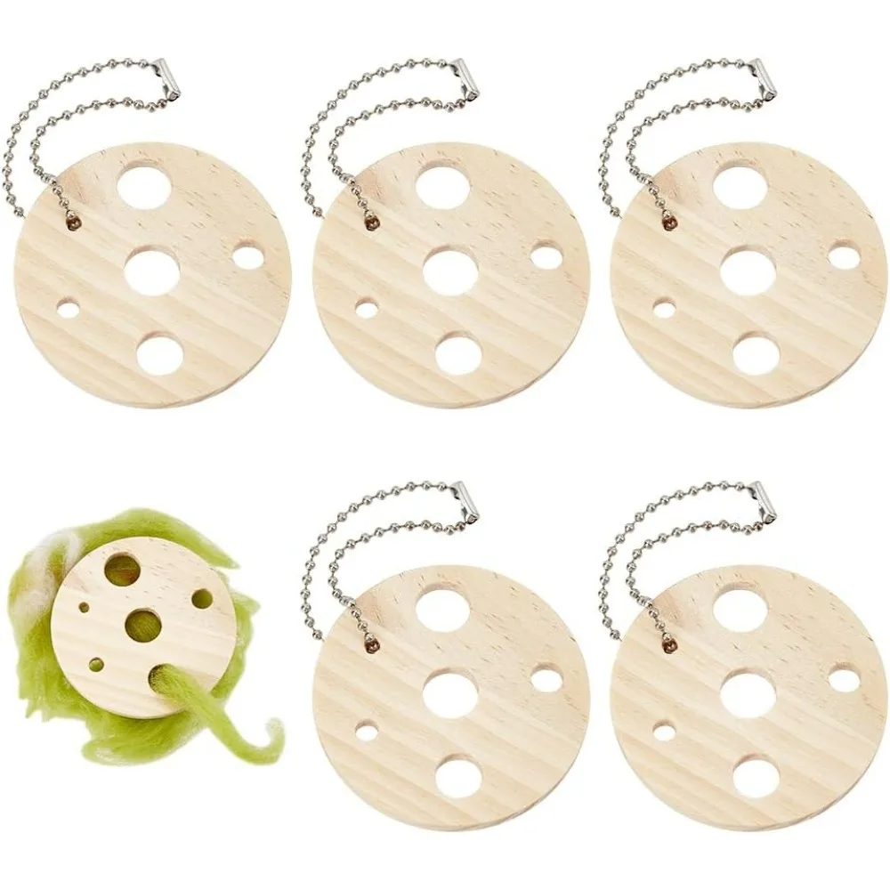 10 Pcs Round Wood Diz for Roving Spin Roving into Yarn Hand Spinning Yarn Spinner Spindle for Beginners and Advanced