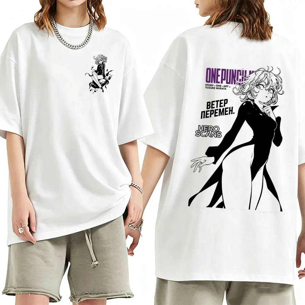 Anime One Punch Man Tatsumaki Graphic T-shirt Funny Manga Vintage Tshirt Men Women Fashion Oversized Streetwear Male Casual Tops
