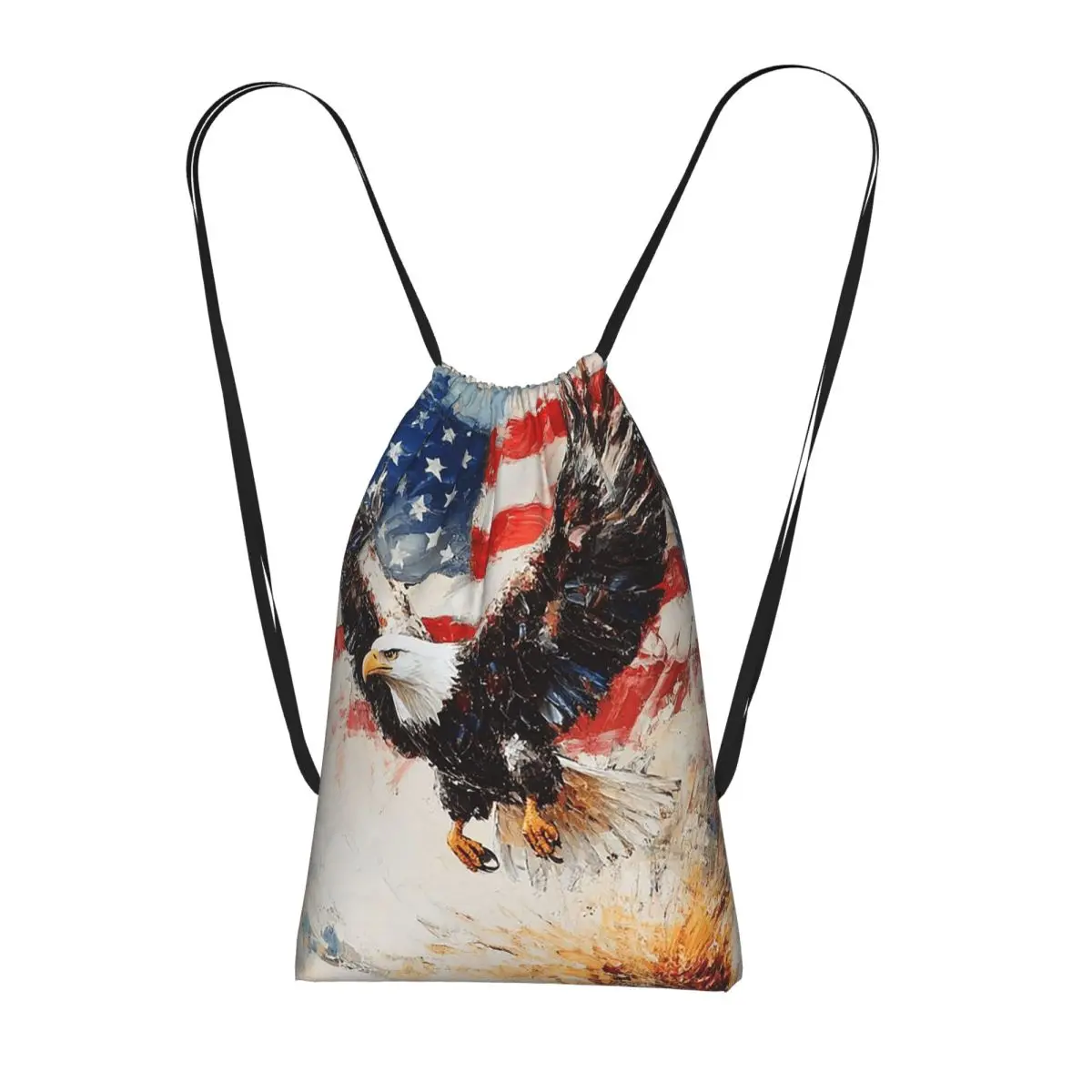 

Vintage American Flag Eagle Backpacks Fashion Drawstring Bags Sports Bag Book Bags for Man Woman Students