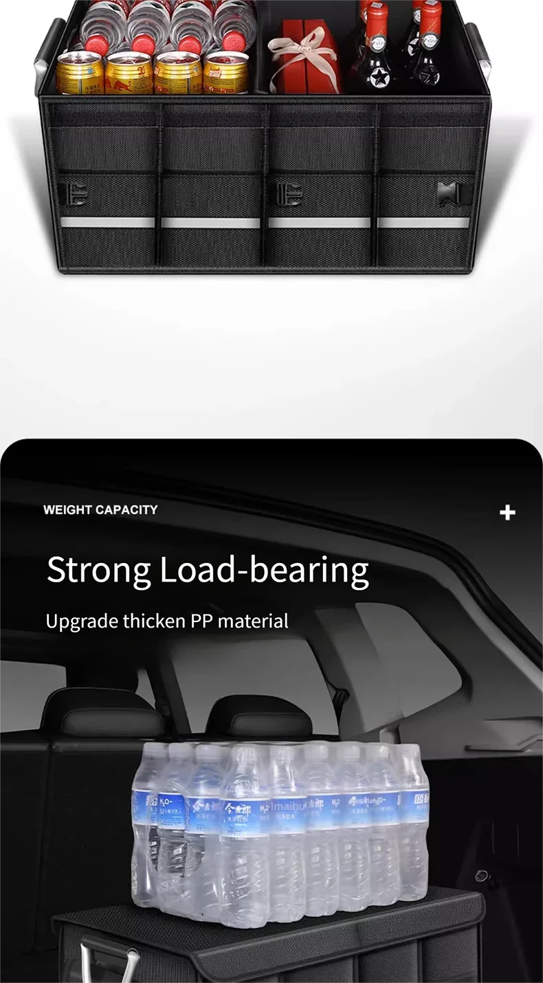 Robuster 72-Liter-Kofferraum-Organizer für das Auto, faltbare Aufbewahrungsbox mit großem Fassungsvermögen, hochdichter Oxford-Stoff, wasserdichter Auto-Organizer – Detail 5