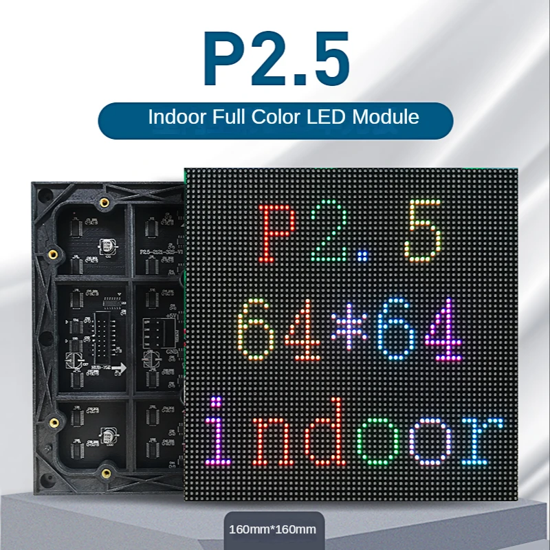 P2.5 شاشة LED وحدة ألواح شمسية 160*160 مللي متر 64*64 بكسل 1/32 المسح داخلي 3in1 SMD RGB كامل اللون P4 الصمام عرض وحدة ألواح شمسية