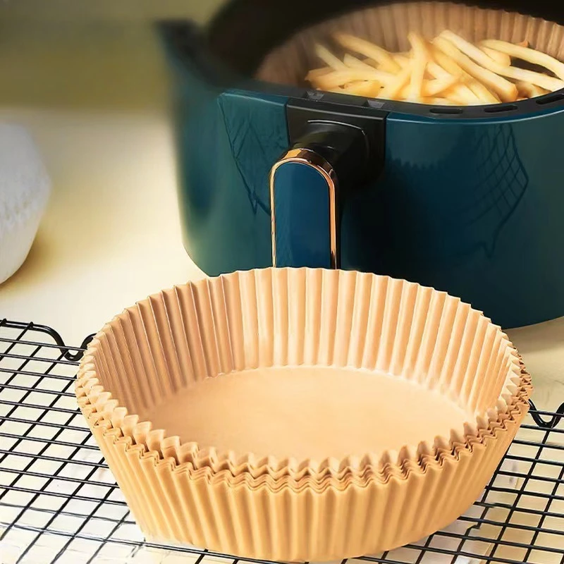 

50PC Air Fryer Paper Oven Paper Disposable Baking Paper Liner Parchment Round Paper for Kitchen Baking Microwave Liners Paper