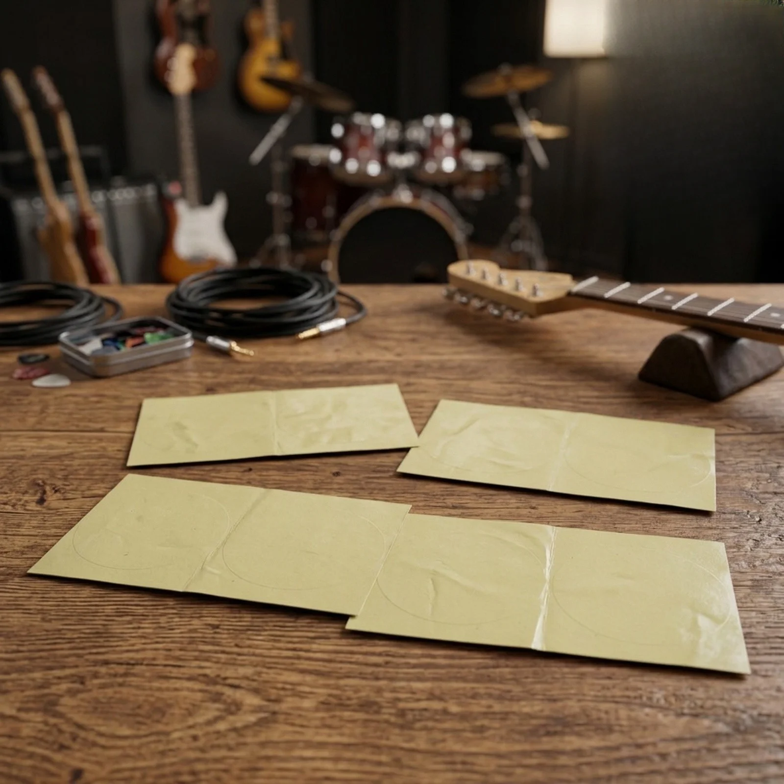 4 Sheets Guitar Screen Protector Film 75mm Round Suction Cup Guard with PET Material to Protect Delicate Guitar Surfaces
