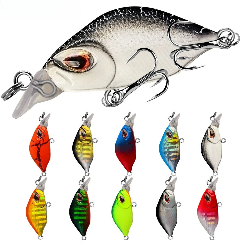 1/10 PCS 4cm 3g Crankbait Fishing Lure Black Minnow Spinning Lures For Fishing Floating Wobbler For Pike Japan Artificial Bait