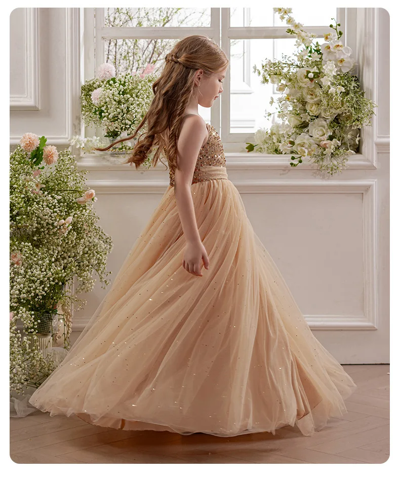 

Luxury Dresses Teenage Girls formal evening Dresses Flower Girl princess Birthday Wedding Party Kids festival piano Gown
