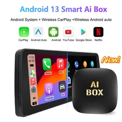 New TV Box Android 13 Wired To Wireless CarPlay Android Auto Dongle 5G WiFi Bulit in Google Store Youtube Nexflit Smart Ai Box