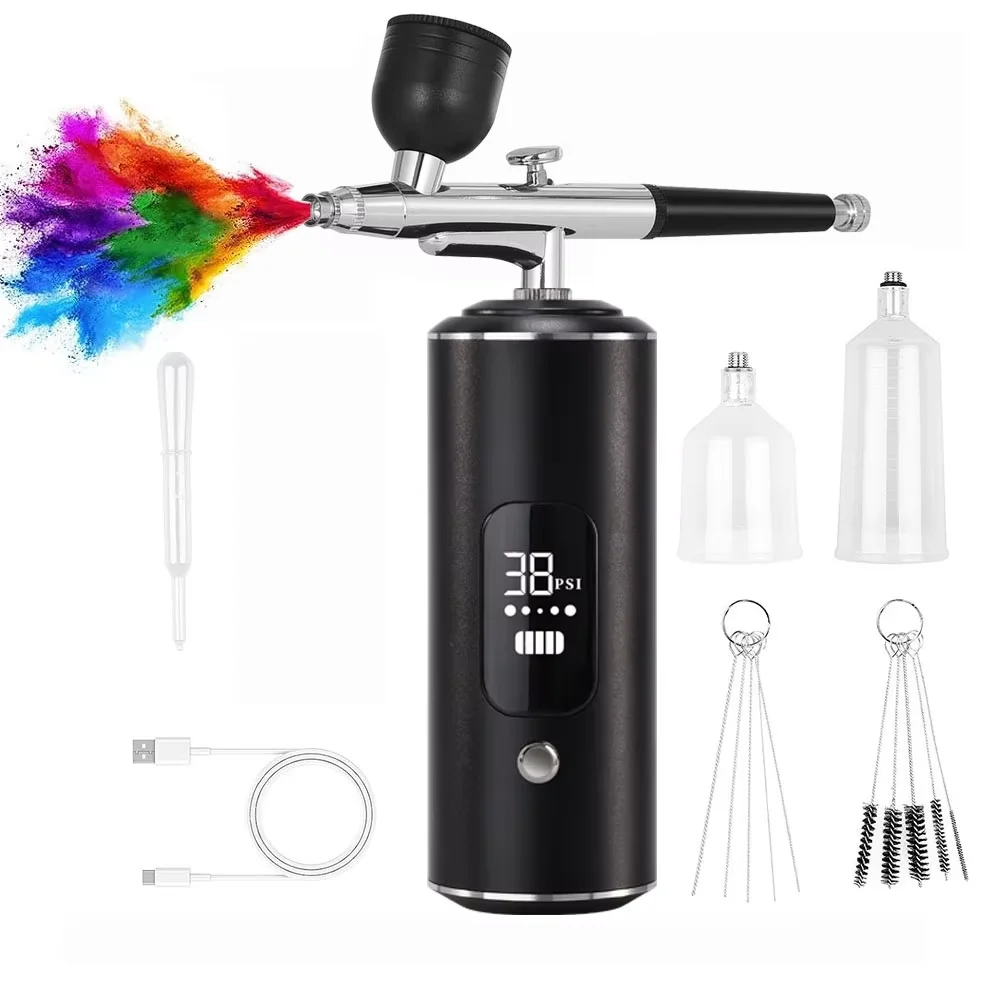 

Airbrush Nail with Compressor Portable Airbrush with Compressor for Nails Art Cake Painting Crafts Air Brush with Compressor Kit