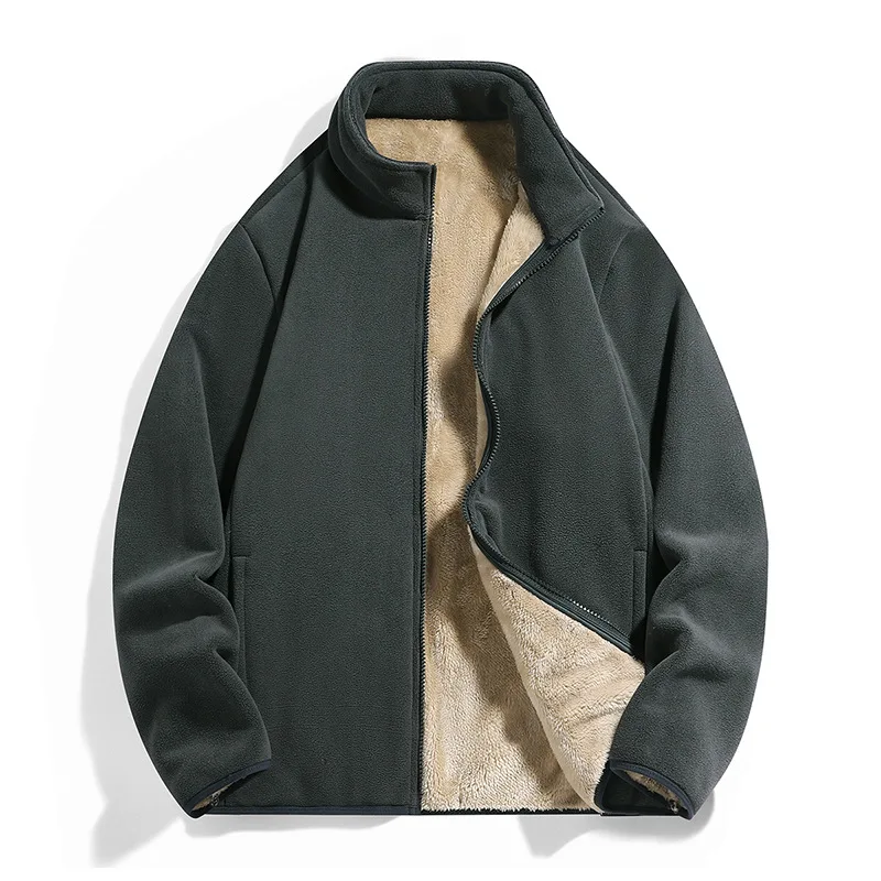 

New Fashion Men Winter Fleece Warm Jackets Couple Polar Fleece Cardigan Sweatshirt Coats Women Soft and Comfortable Casual Coats