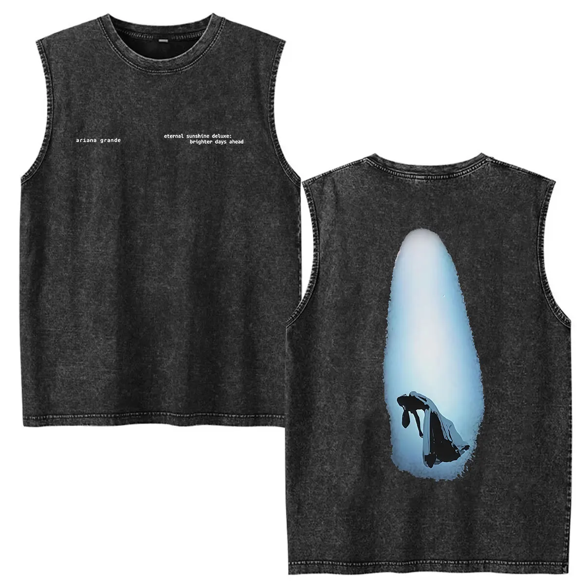 Ariana Grande Eternal Sunshine Vintage Washed Vest T Shirts Brighter Days Tour 2026 Print Oversized Tank Top Men Women T-shirt