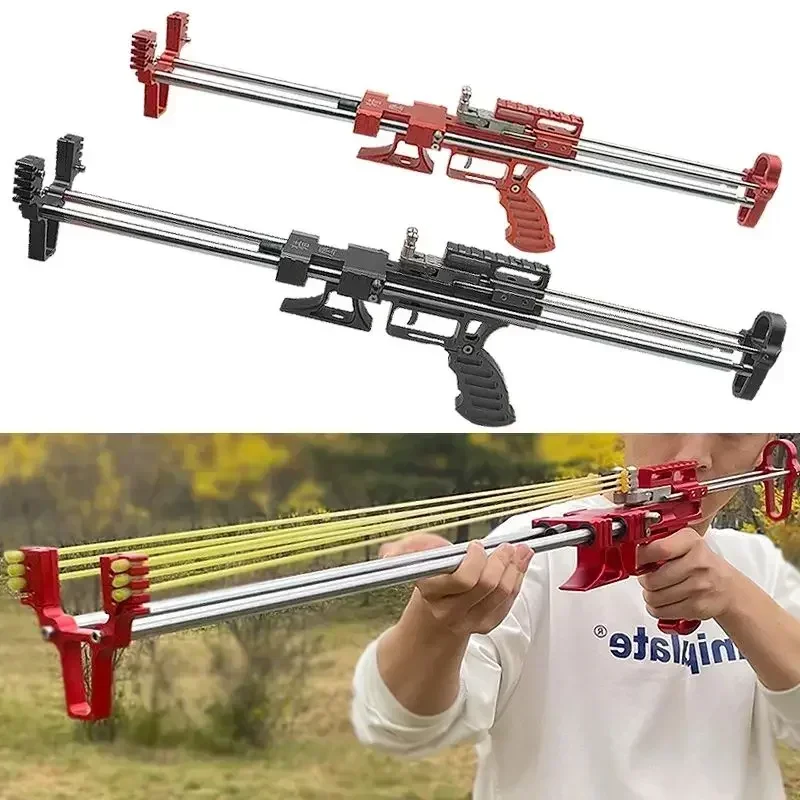 SYQT Novo estilingue telescópico fácil de transportar com faixa de borracha para caça ao ar livre