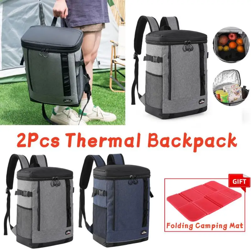 

2Pcs Outdoor Cooler Bag Thermal Backpack Insulated Picnic Lunch Bag Camping Food Drink Refrigerator Bag Leakproof Travel Bag