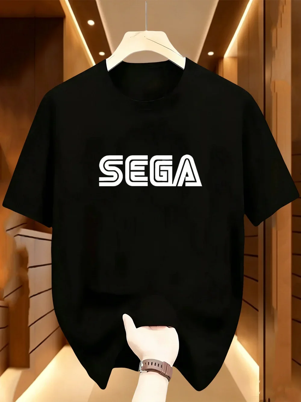 2026 New Arrival Sega Logo Letter Printed Men Summer Leisure Short Sleeve Fashion Street Clothing Harajuku Large Men T-shirt