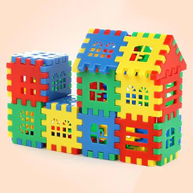 44pcs/lot Baby Paradise House spelling puzzle plastic blocks City DIY Creative Model Figures Educational Kids Toys