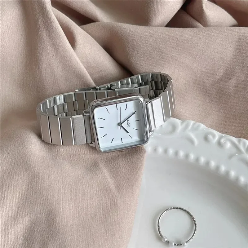 Adjustable Stainless Steel Strap Quartz Watch for Women Luxury Gift Square Wristwatch Dropshipping Watches Relojes Para Mujer