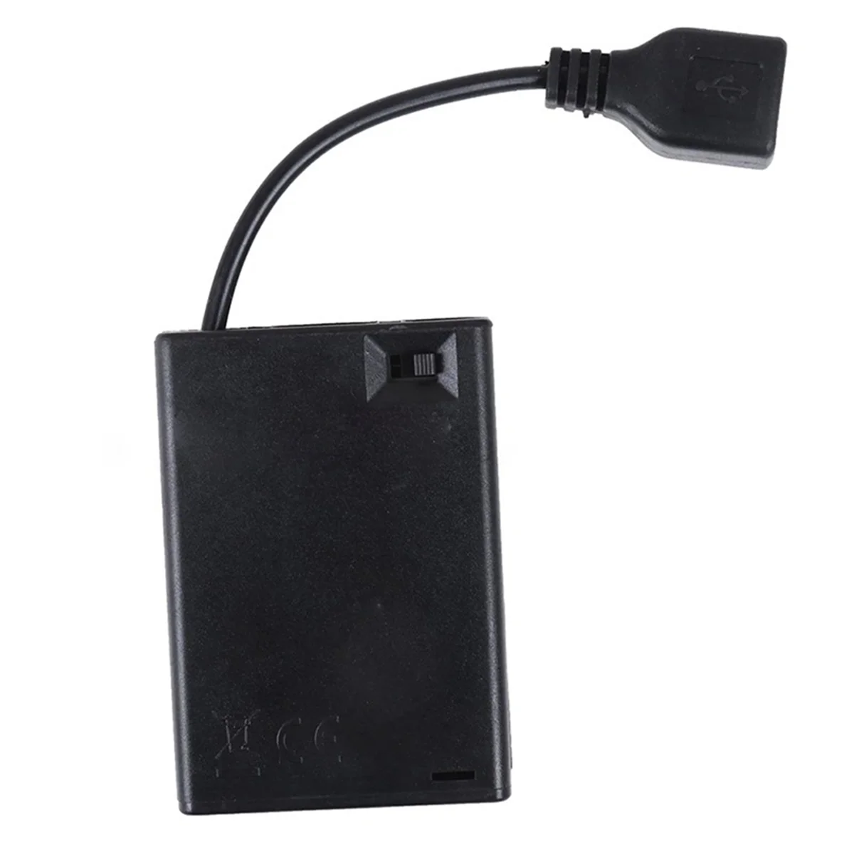 ABQR 3XAA Battery Case with Cover and Switch Connected to USB Female Connector USB Female Socket Battery Holder