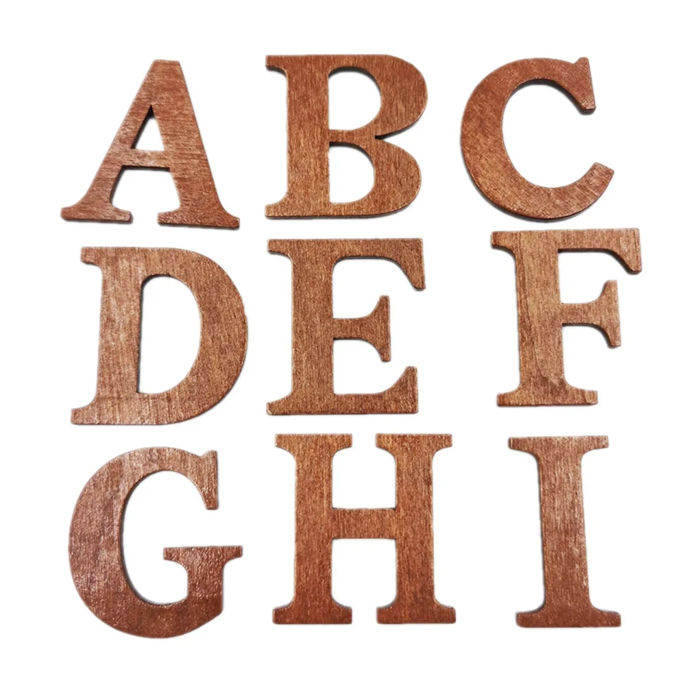 26 قطعة 44 مللي متر شرائح الأبجدية الخشبية 26 حروف كبيرة لتقوم بها بنفسك رقائق خشبية تعليمية لتعلم أداة الدراسة الإنجليزية