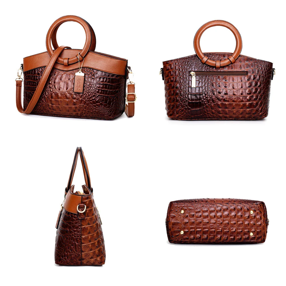 Imagem -04 - Bolsa de Couro Crossbody Crocodilo Feminina Bolsa de Ombro Feminina Bolsa Retrô Bolsas de Luxo 2023