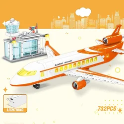 City Plane Technical Building Blocks Children Toys Brick Set Creative DIY Assembly Engineering Model for Kids Gifts with Dolls