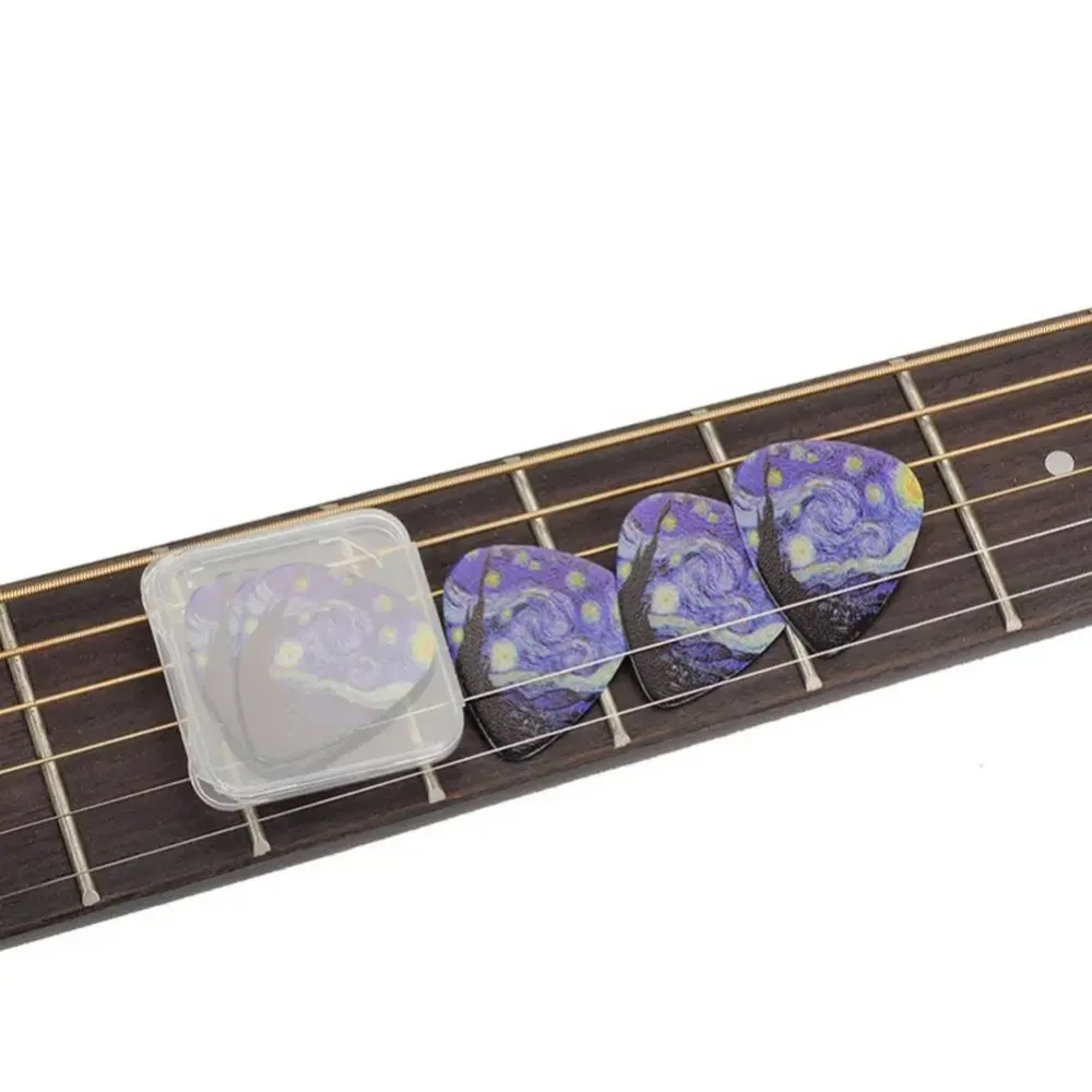 Juego de púas para guitarra eléctrica, Set de púas medianas y pesadas de superficie lisa y fina, con caja, 3 piezas