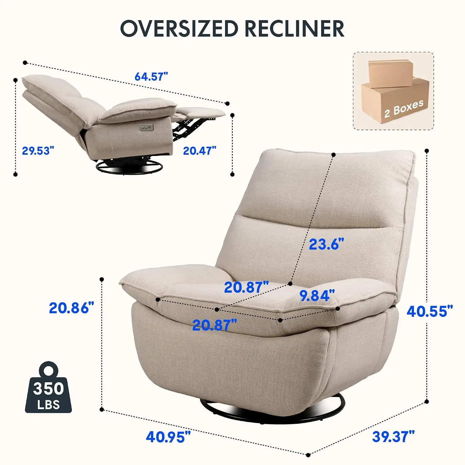 Wide Swivel Rocker Recliner, 41