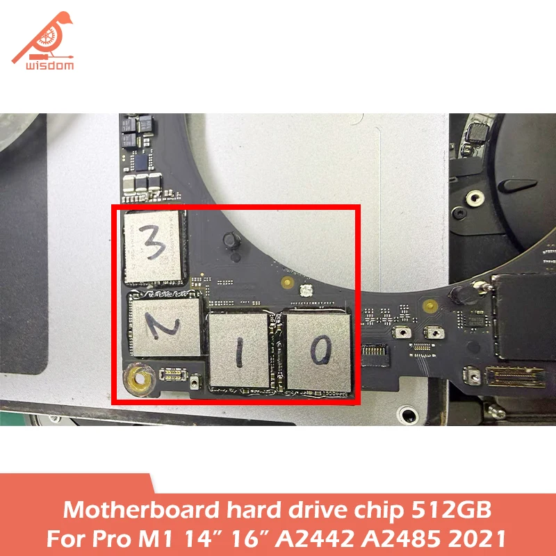 Laptop A2442 A2485 Motherboard Hard Drive Chip 512GB For MacBook Pro Retina 14
