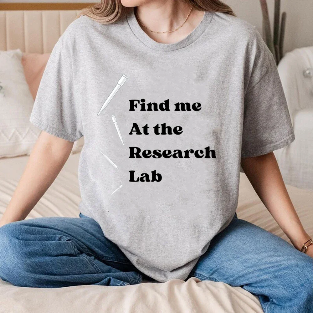 Trovami al laboratorio di ricerca T-shirt grafiche Camicia vintage Cotone estivo traspirante Manica corta O-Collo Top Streetwear Donna