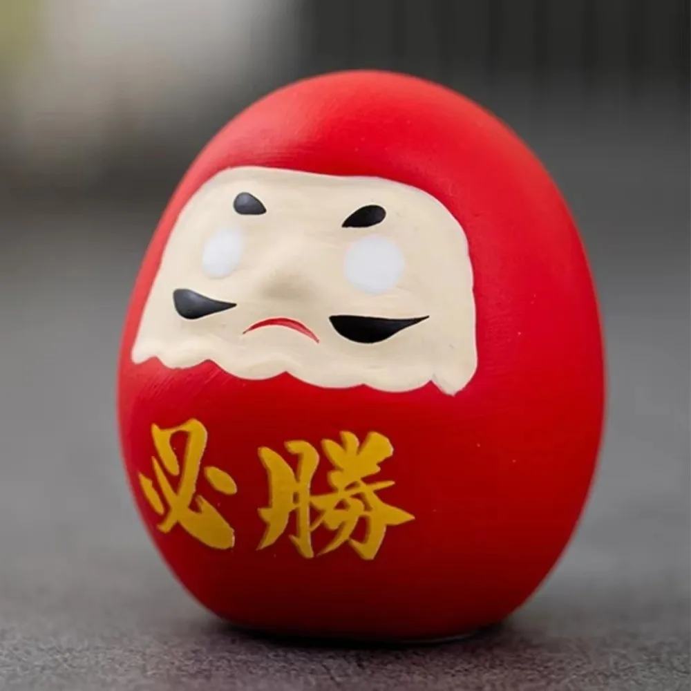 Japanese Ceramic Daruma Doll Crafts Colorful Inspired Wealth Prosperity Decor Cartoon Miniature Accessories