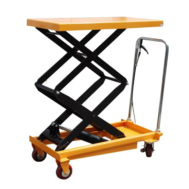

Manual Hydraulic Lifting Platform Cart, Scissor Type Worktable, Flat Mobile Trolley, Manual Push Electric Lift