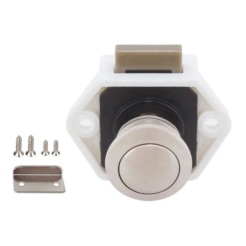 Caravan Motorhomes RV Furniture White Cutout Size 20mm 20pcs/box RV Lock Cabinet Push Lock