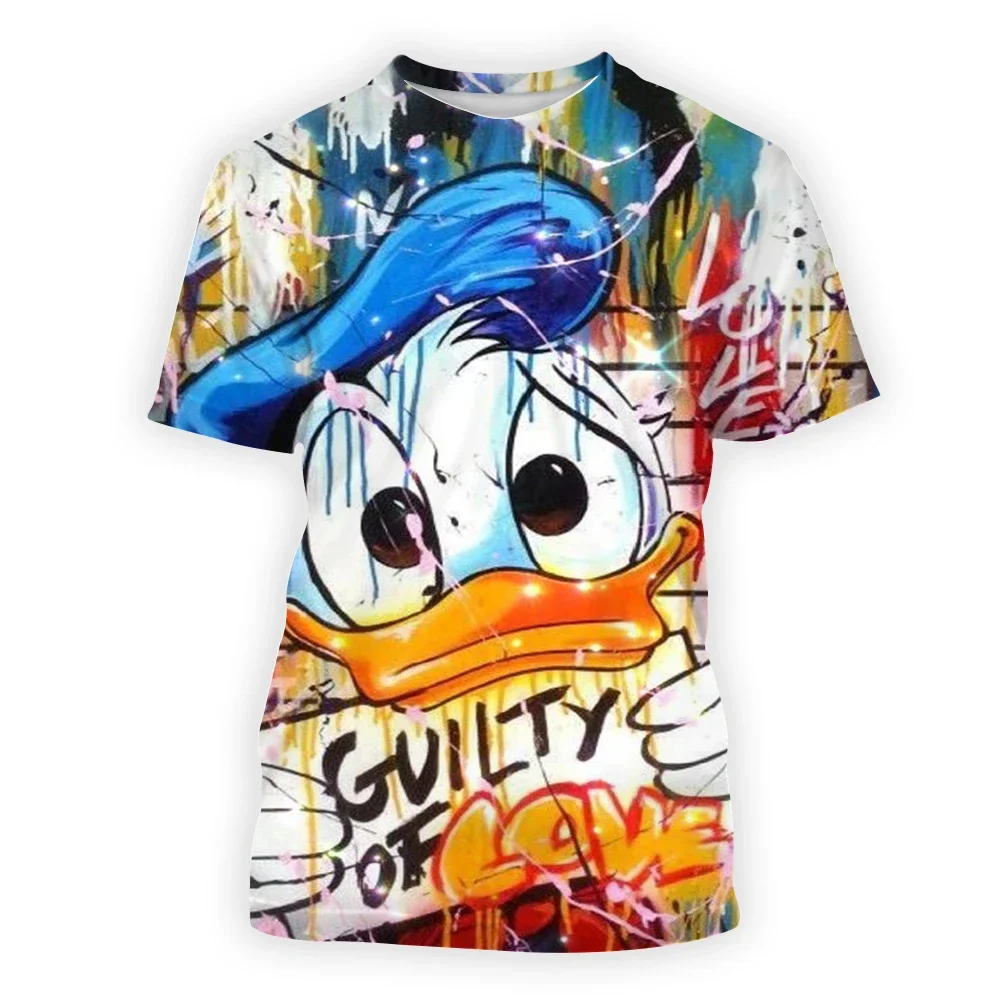 2024 ディズニークラシックドナルドダック 3d プリント Tシャツ男性女性漫画ユニセックス Tシャツアニメ Tシャツキッズカジュアルトップス Tシャツ
