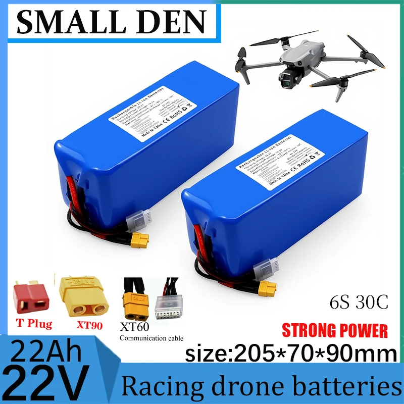 22V Lithium Battery 6S 2.5Ah 4ah 6ah 8ah 10ah 22000mAh 30C Continuous Output ,Suitable for Remote Control Cars,FPV Racing Drones