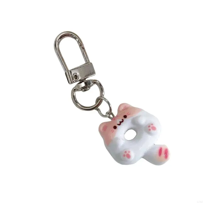 G7NC đáng yêu Mặt dây chuyền bánh rán động vật Chuỗi khóa Keyring Túi Keyring Phụ kiện