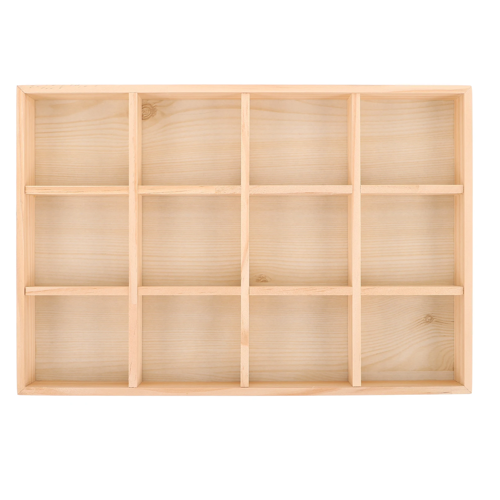 

12-Pcs Wooden Jewelry Storage Plate Multi-Compartment Tray For Earrings Necklaces Rings Solid Wood Bangle Holder Desk