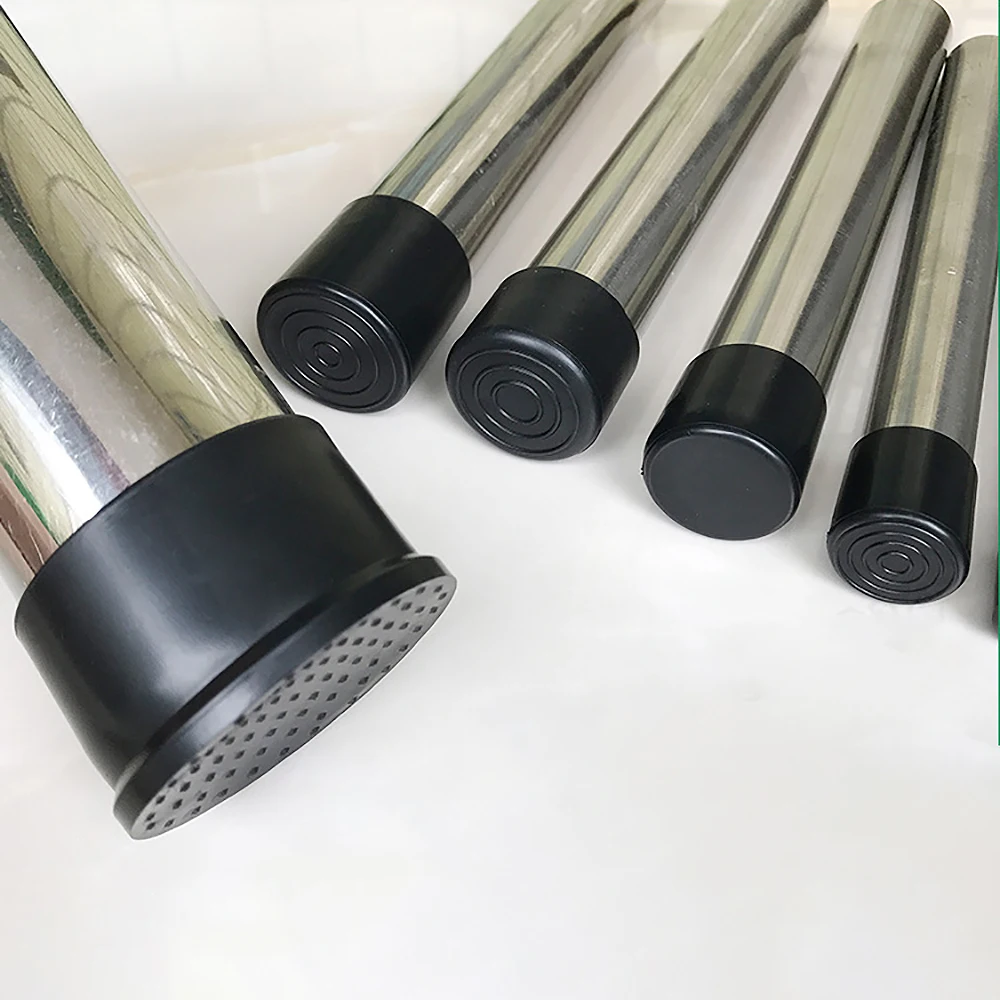 Round Black PVC Soft Rubber Pipe Sleeve Tube Cap Table Chair Foot Pad Protective Cover 6 8 10 12 14 16 19 20 22 25-120mm