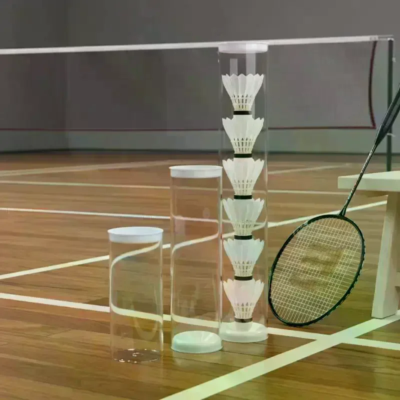 Transparent Badminton Ball Holder Compact Versatile Acrylic Shuttlecock Storage Tube Organizer For Sports Supplies