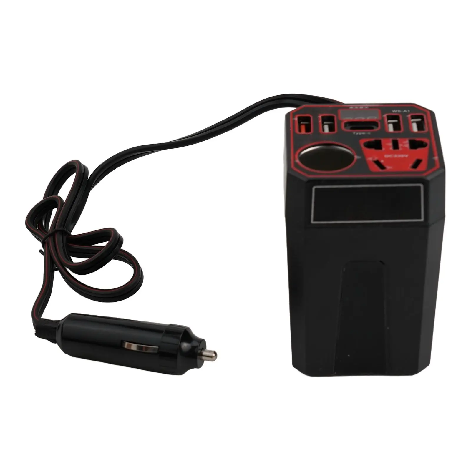 Black Red DC220V Converter 12V 24V Inverter USB 3.0 Charging Port Chargeable On Multiple Devices High Universality Fitment