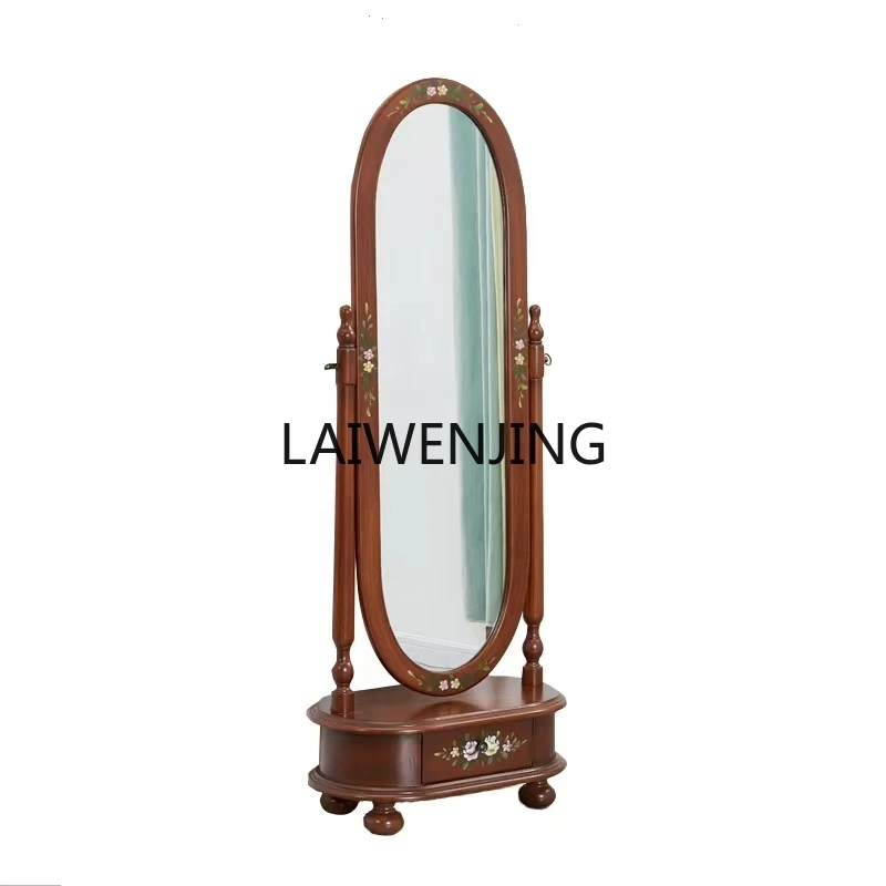 MJY full body floor mirror home fitting and dressing retro Mediterranean vertical living room