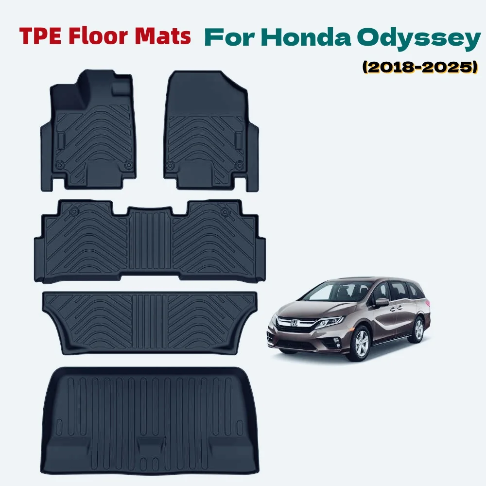 

TPE Floor Mats for Honda Odyssey 2025 2024-2018, All Weather Protection Car Mats Accessories Custom Fit Floor Liner for Odyssey