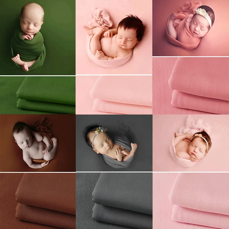 Recém-nascido Fotografia Stretch Wrap, Baby Boy e Girl Photo Blanket, fundo, tecido elástico, Multi-cores Swaddlings, 160cm x 170cm