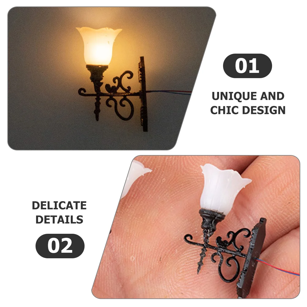 5pcs Micro Landscaping Lamp Decors Wall Light Adornments Sand Table Diy Materials Mini Wall Lamp Lamp Model