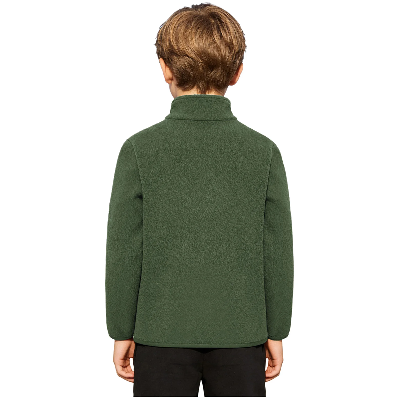 Unisex Children Warm Fleece Jacket Outerwear Girls Boys School Outdoor Activities Costumes Long Sleeve Zipper Coat Casual Tops