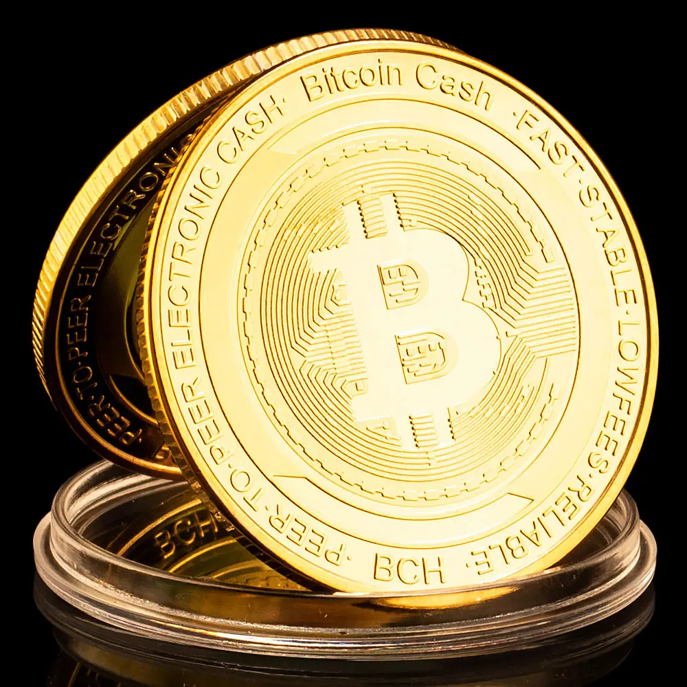 Bitcoin Physical Cryptocurrency Coins Gold Plated Metal Craft Home Decorations Bit Coin Crypto Coin Commemorative Coin