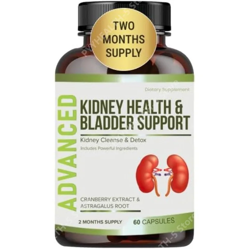 Kidney Cleanse Detox Capsules Bladder Urinary Support with Chanca Piedra, Cranberry, Juniper Berries Vegetable Capsule 60 Counts