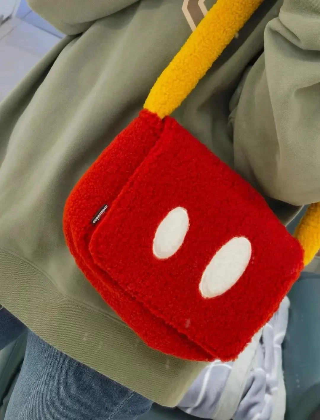 

2024 Disney Mickey Cartoon Kawaii Handbags Fluffy Cute Sweet Aesthetic Shoulder Bag Fashion Ins Women Vintage Crossbody Bags